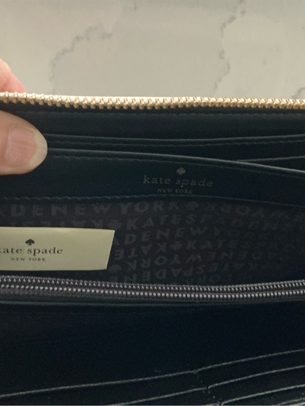 Kate Spade New York Two-Tone Black and White Zip Wallet - Picture 3 of 3